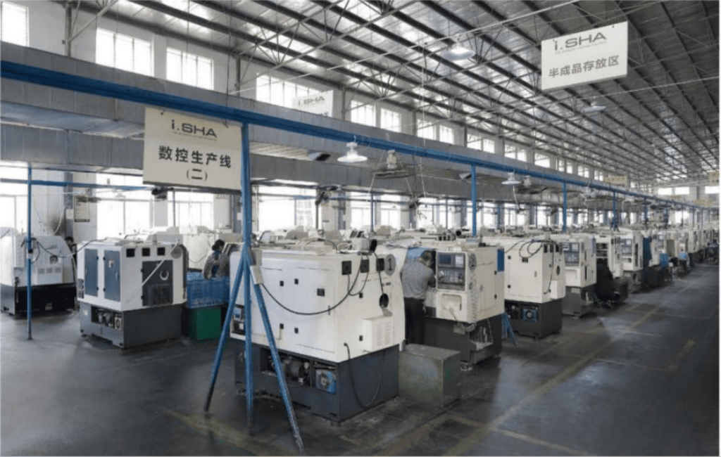 I.SHA Lighting CNC machining workshop with automated production lines