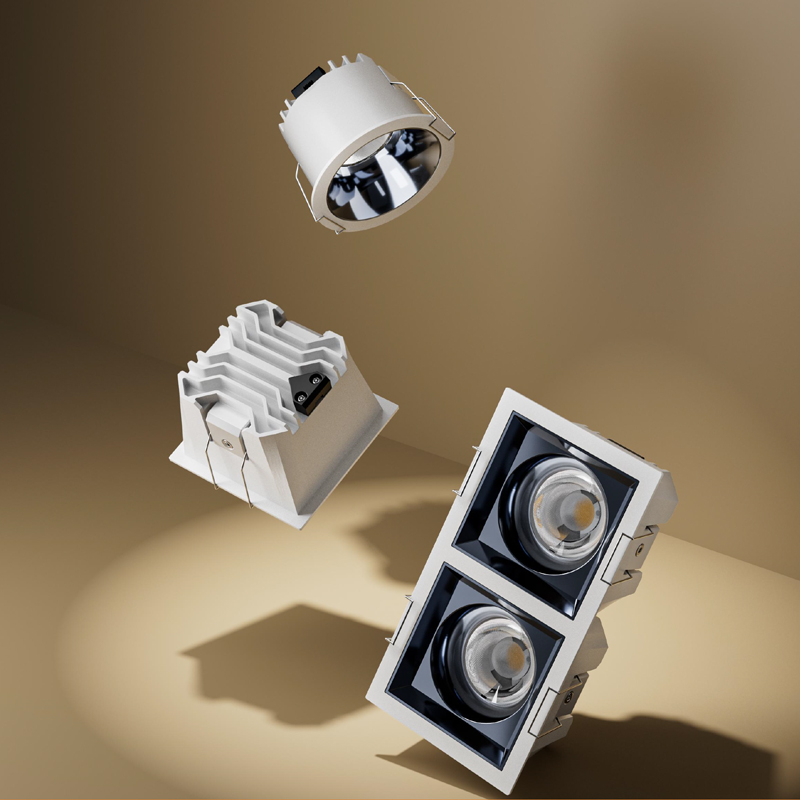 KX3132 Anti-Glare LED Downlight Series KX3132 anti-glare LED downlight series with round and square single and double head designs