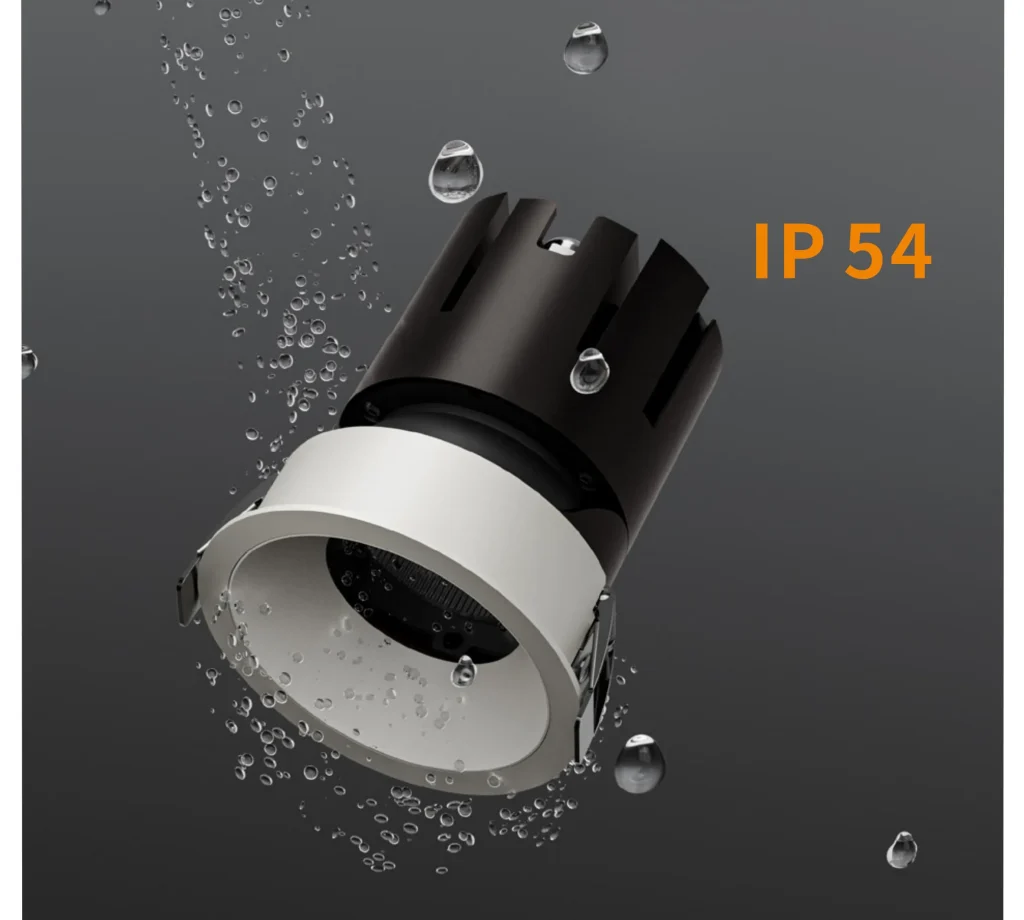 AC9292 IP54 waterproof LED spotlight with round trim options for commercial ceiling lighting
