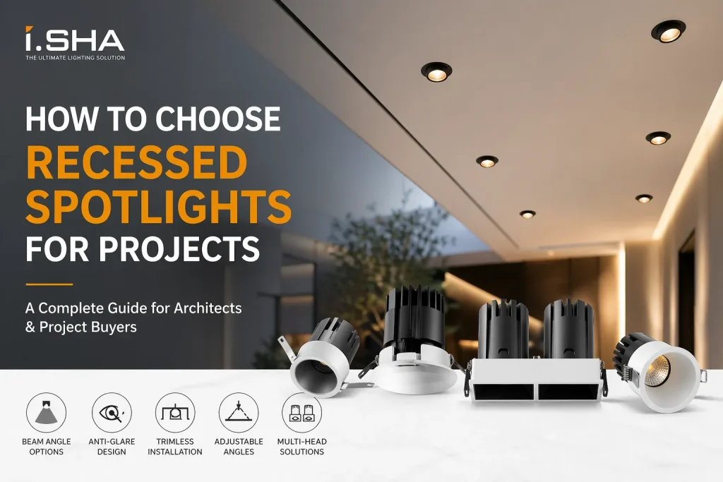 How to Choose Recessed Spotlights for Projects how to choose recessed spotlights for projects commercial lighting guide anti glare trimless adjustable spotlight