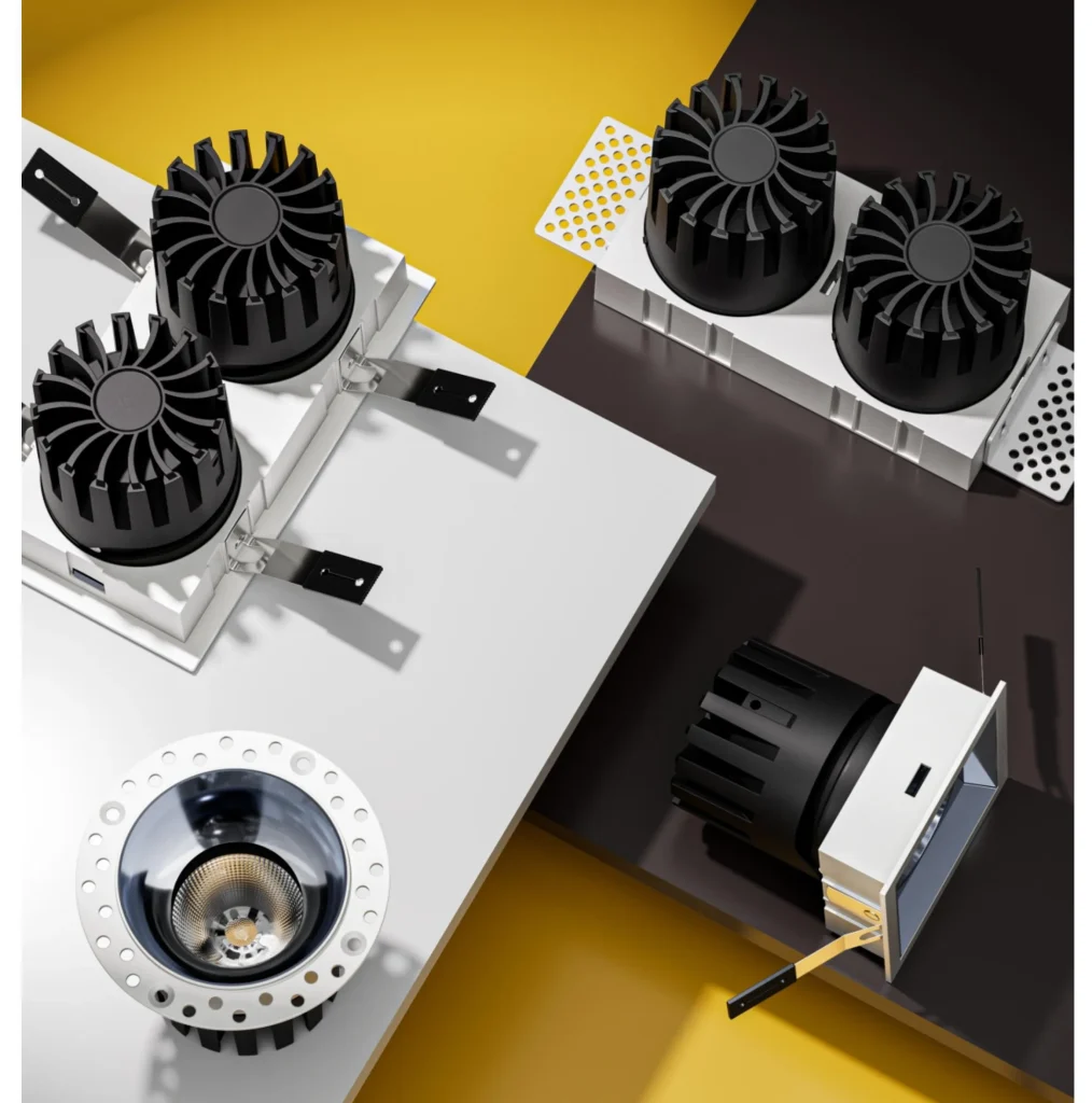 KX3131 LED spotlight series showing multiple configurations and modular commercial lighting options