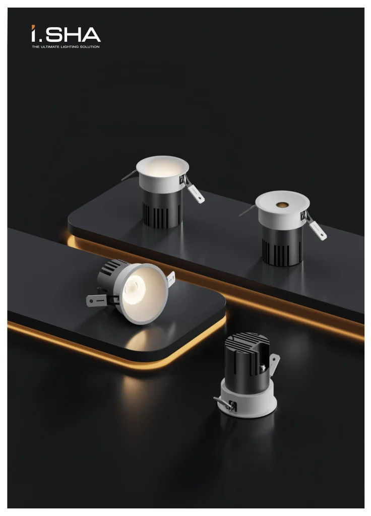 KX3168 recessed spotlight modern architectural lighting display with anti glare design in black and white finish