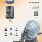 Yijia modular ceiling spotlight with interchangeable optical modules and anti glare UGR14 design