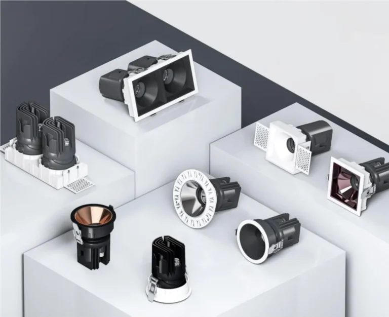 AC9268 IP44 ceiling spotlight series with round and square face ring options deep anti glare optics and multiple reflector designs
