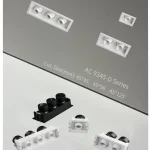 AC9345 D square mini recessed downlight series with single double and triple head options 45x45 45x90 and 45x125 cutout sizes
