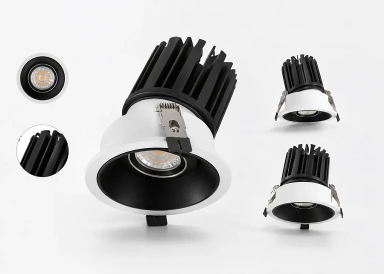 KX3122 bull eye ceiling spotlight with high lumen output, deep low-glare optical design, large heat sink and flexible beam direction