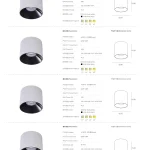 AC9076 surface mounted downlight large size specifications with 120mm 150mm 175mm and 200mm models