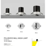 AC9293 LED wall wash lamp different sizes and installation diagram