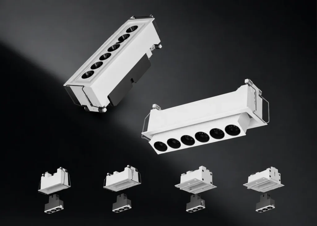 AC9347 grille spotlight supplier China series with 25 degree adjustable recessed modular design