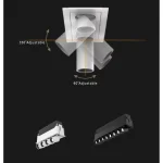 AC9348 adjustable grille spotlight with 350-degree rotation and 90-degree irradiation design