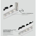 AC9352 rotating grille spotlight with 360-degree rotatable lamp head and 0-20 degree adjustment