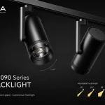 KX3090 commercial tracklight with zoomable anti glare design and 0 to 90 degree adjustable angle