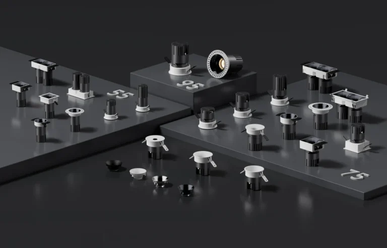 KX3168 recessed spotlight series collection with adjustable trimless round and square spotlights for architectural lighting