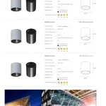 KX3182 ceiling cylinder downlight 170mm 206mm 236mm specifications for high ceiling commercial projects