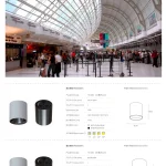 KX3182 ceiling cylinder downlight airport application with 114mm and 138mm IP65 high ceiling models