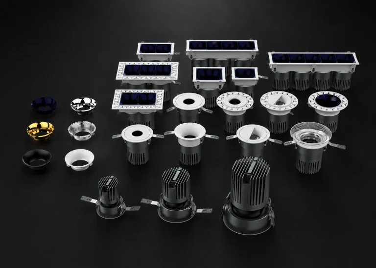 Yijia modular ceiling spotlight with interchangeable reflectors and low glare optical design